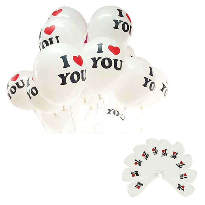 בלון פסטל 11" לבבות מודפס I LOVE YOU לבדוק