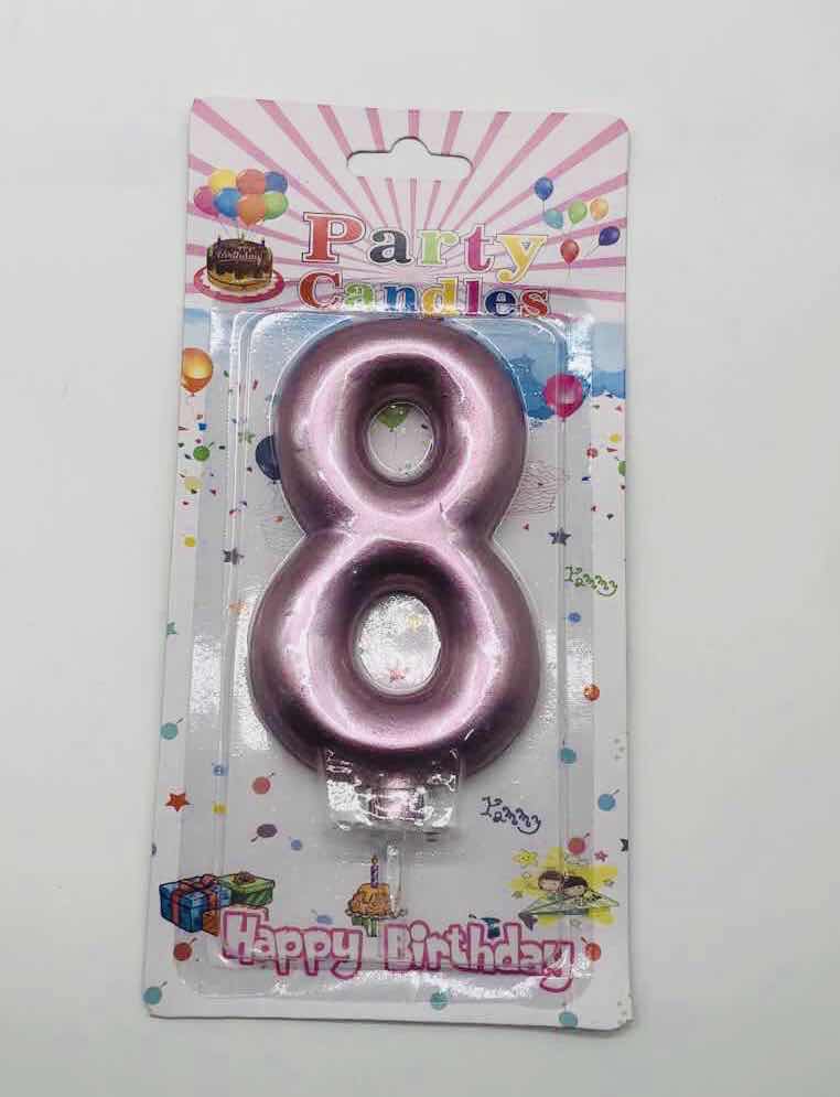 נר 8 מעוצב רוז גולד 12 סמ