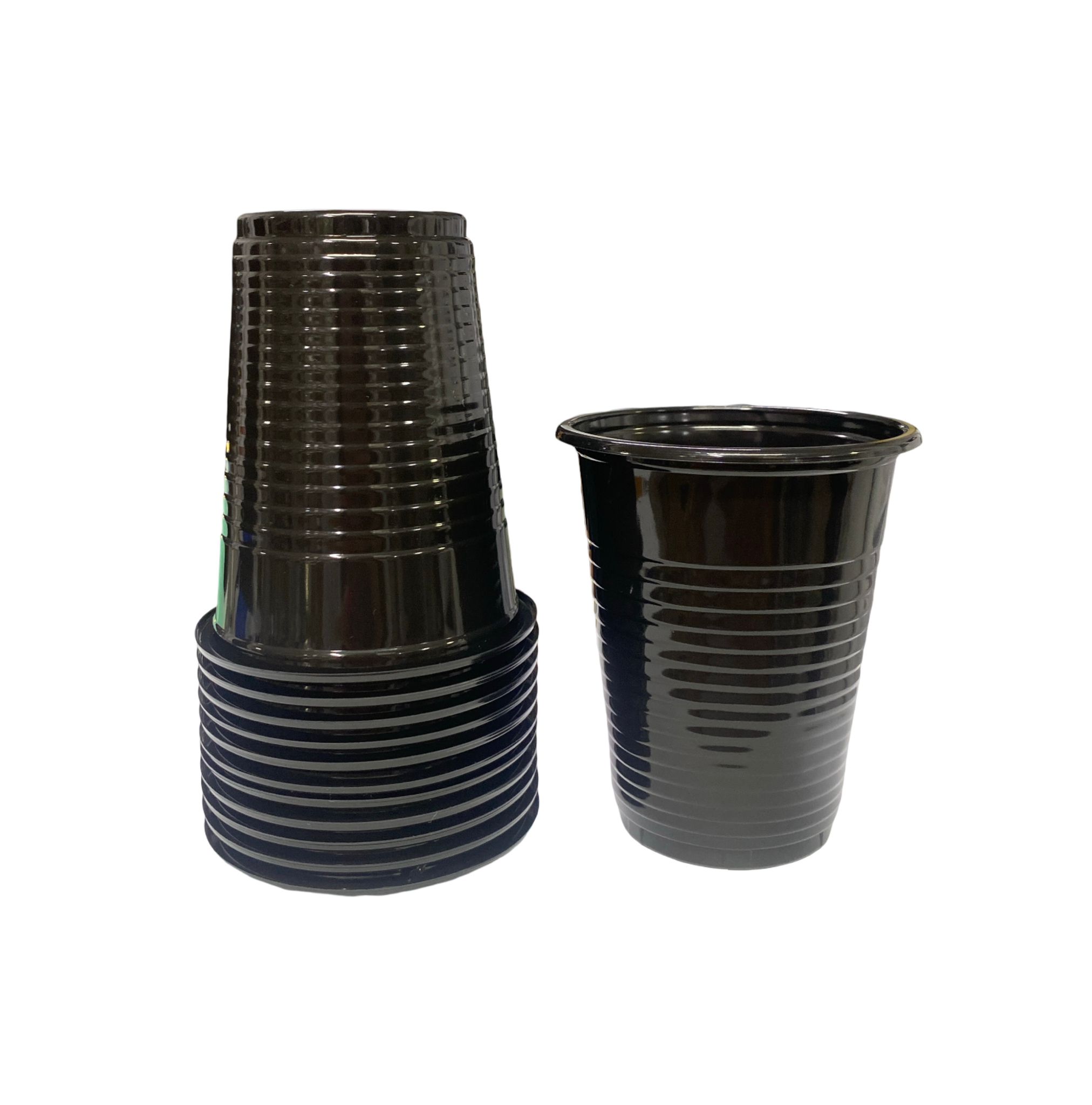 קשת - שחור כוסות פלסטיק מארז 50 יח