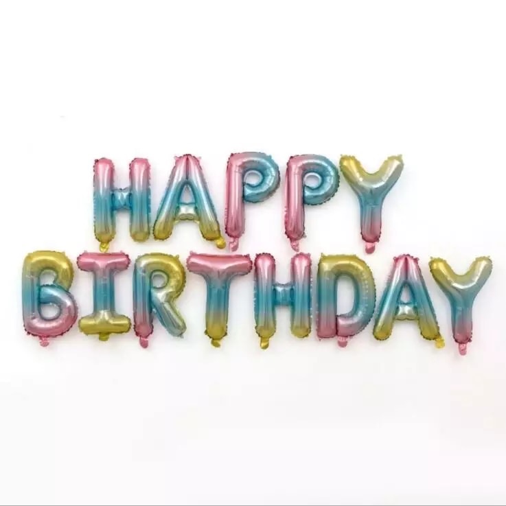 סט בלונים 14" HAPPY BIRTHDAY אותיות צבעוניות