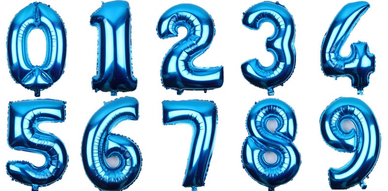 בלון 18" מיילר מספר 0-9 צבע כחול עגול