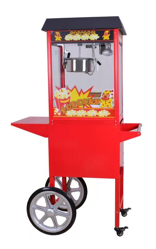 עגלת מכונת פופקורן+מכונה גדולה 940*420*1560 50HZ 1.35KV צבע אדום