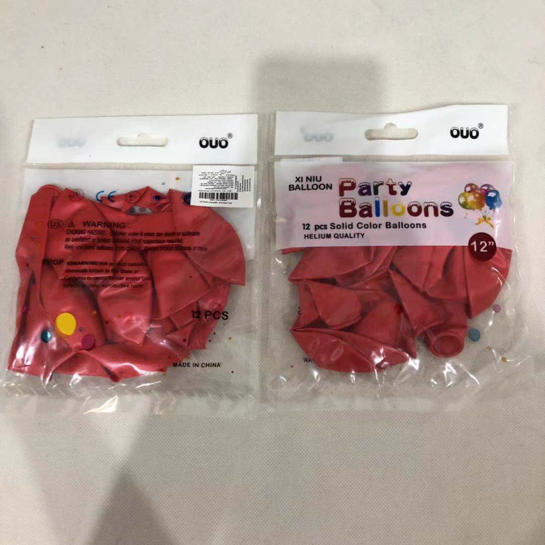 בלון 12" מטאלי מארז 12 יח אדום