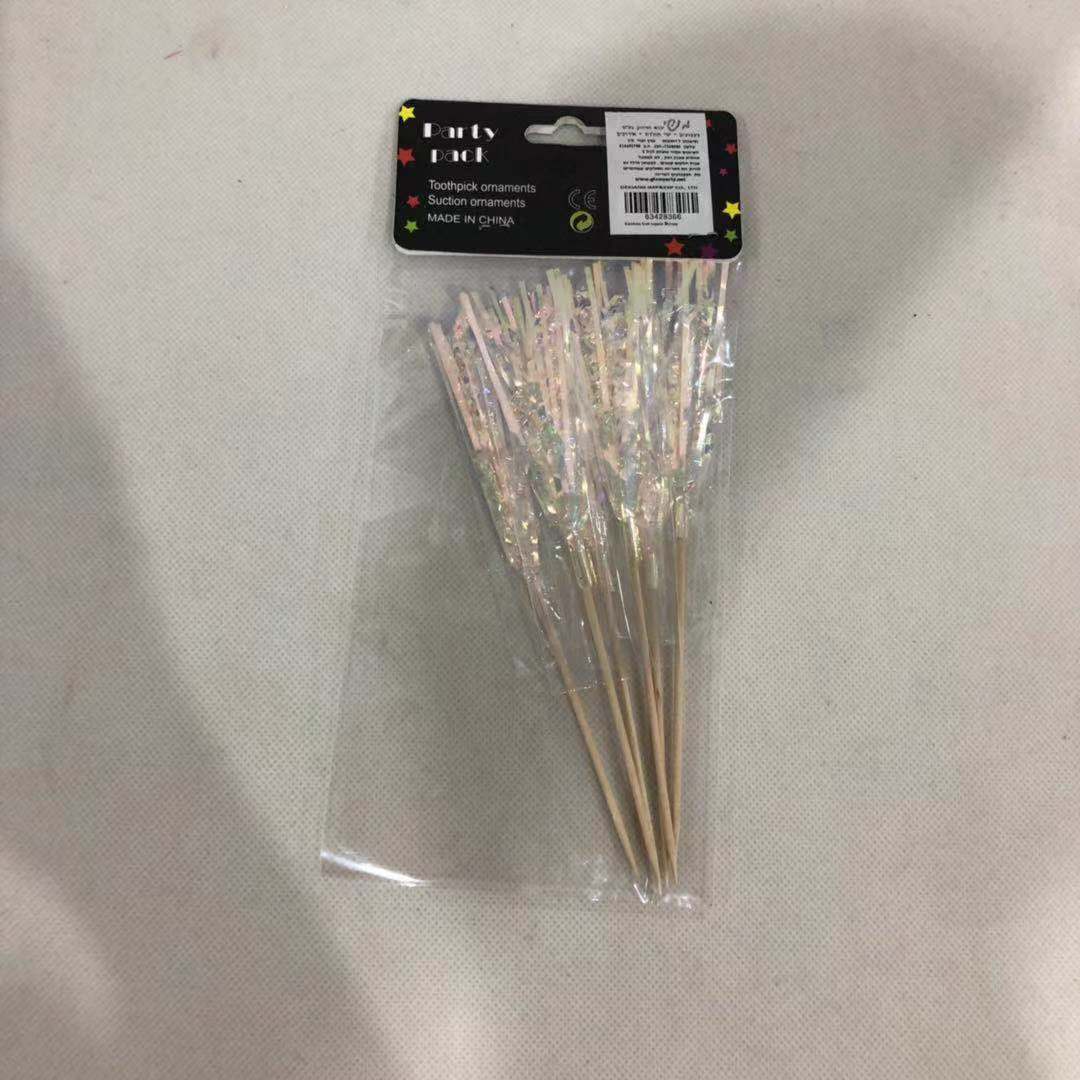 קיסמים קישוט לבן פנינה מארז 6 יחידות