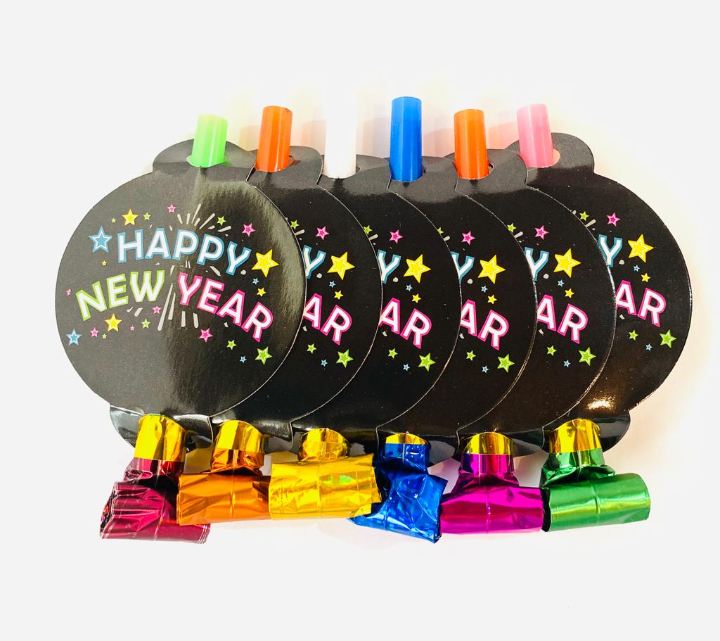 נשפנים 6 יח צבעוני כיתוב H N Y - שנה חדשה