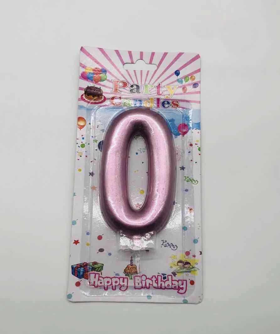 נר 0 מעוצב רוז גולד 12סמ