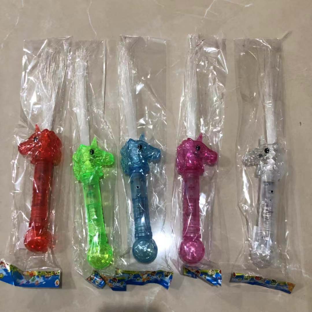מקל אור שקוף חד קרן סיבים עם סוללות