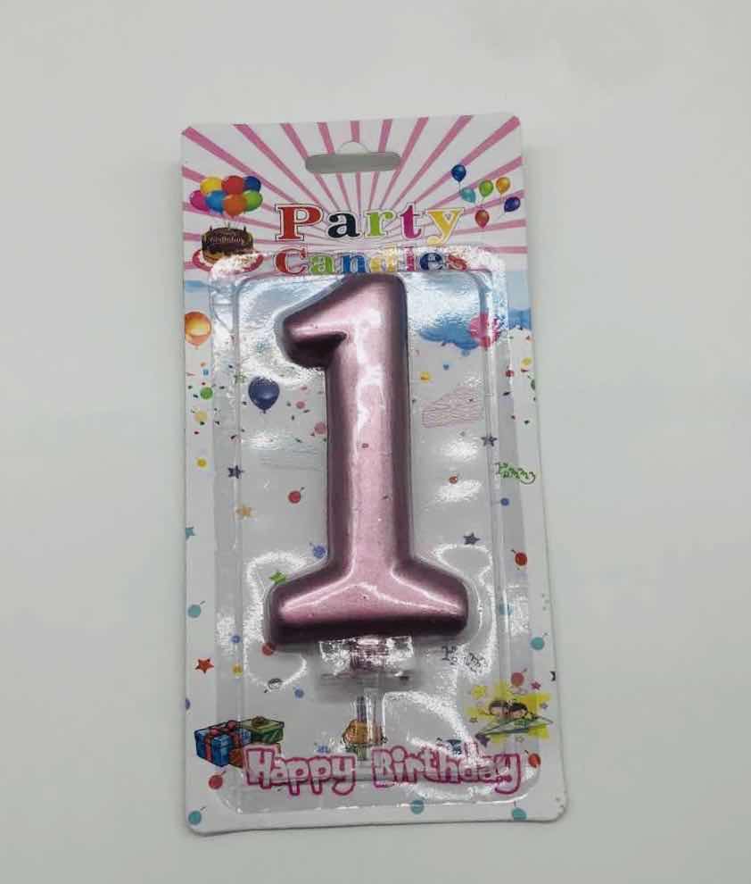 נר 1 מעוצב רוז גולד 12 סמ