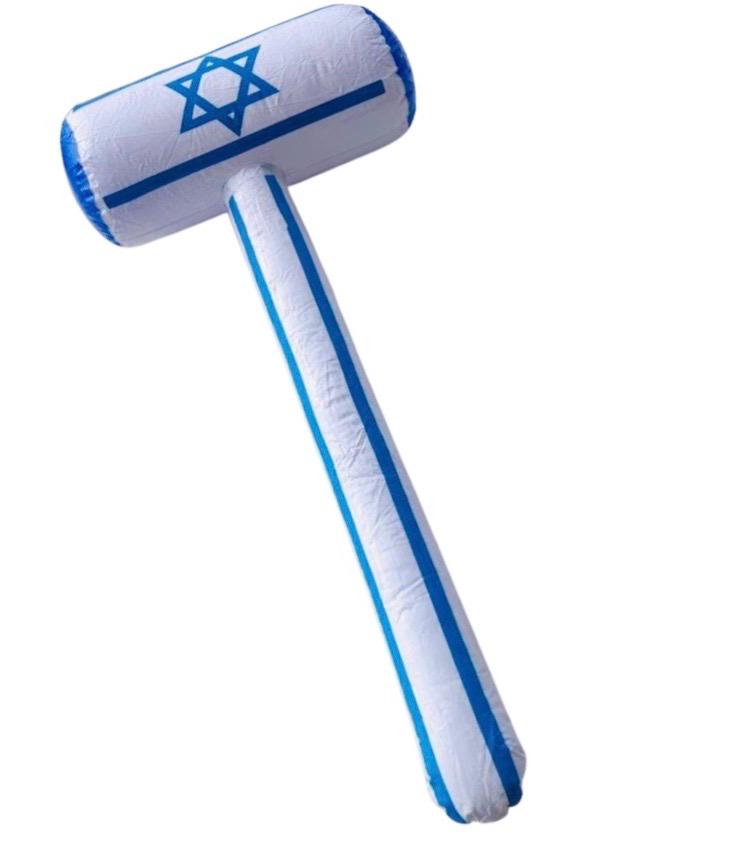 א עצמאות - פטיש בומבה דגל ישראל / 70 ס"מ