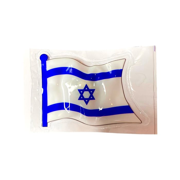 א עצמאות - מדבקה דגל ישראל עם אור ארוז 1-1  מארז 12יח