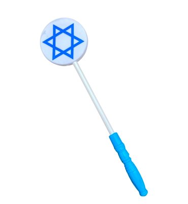 א עצמאות - מקל שרביט אור פלסטיק ראש עגול דגל ישראל