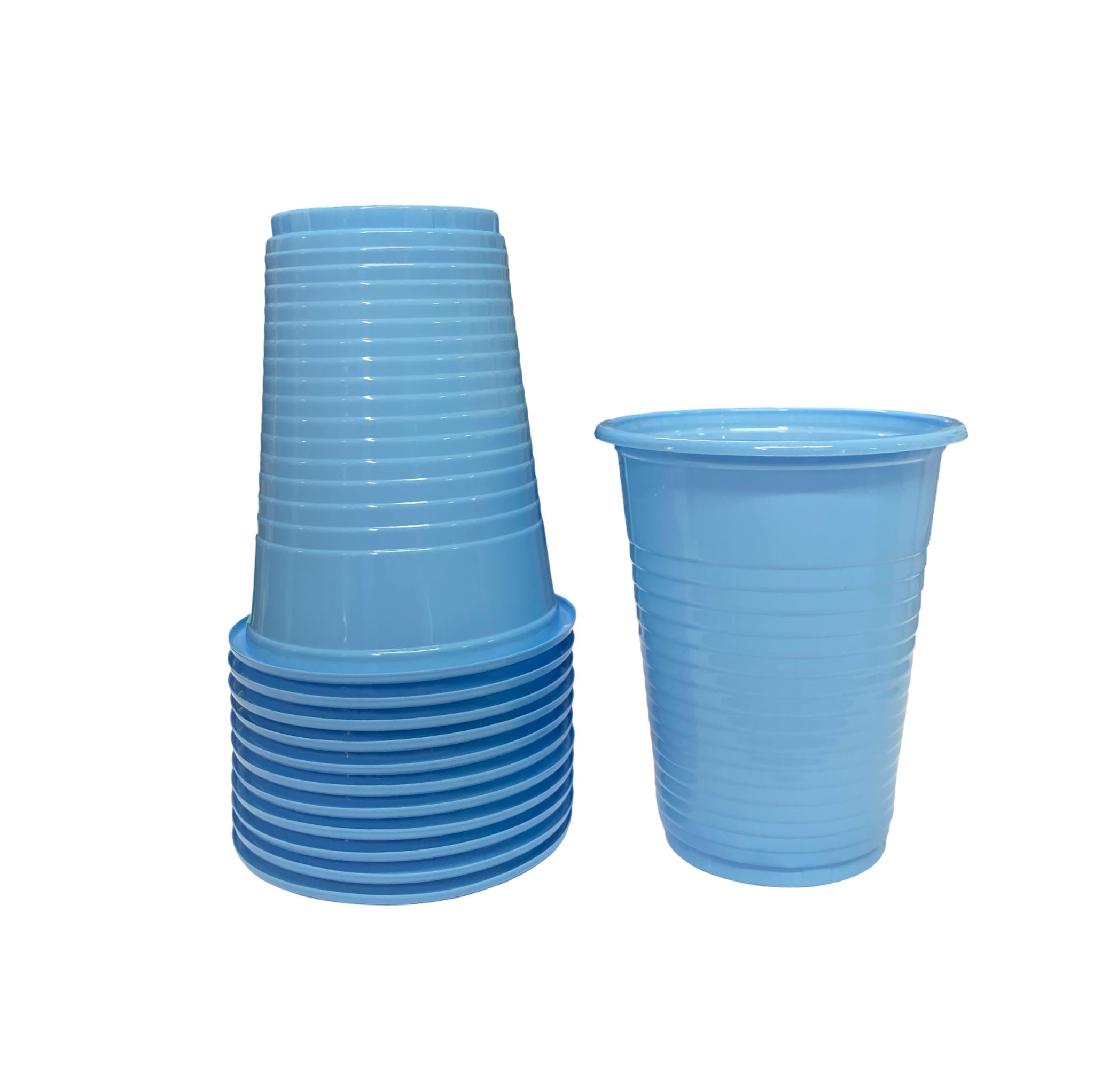 קשת - תכלת כוסות פלסטיק מארז 50 יח