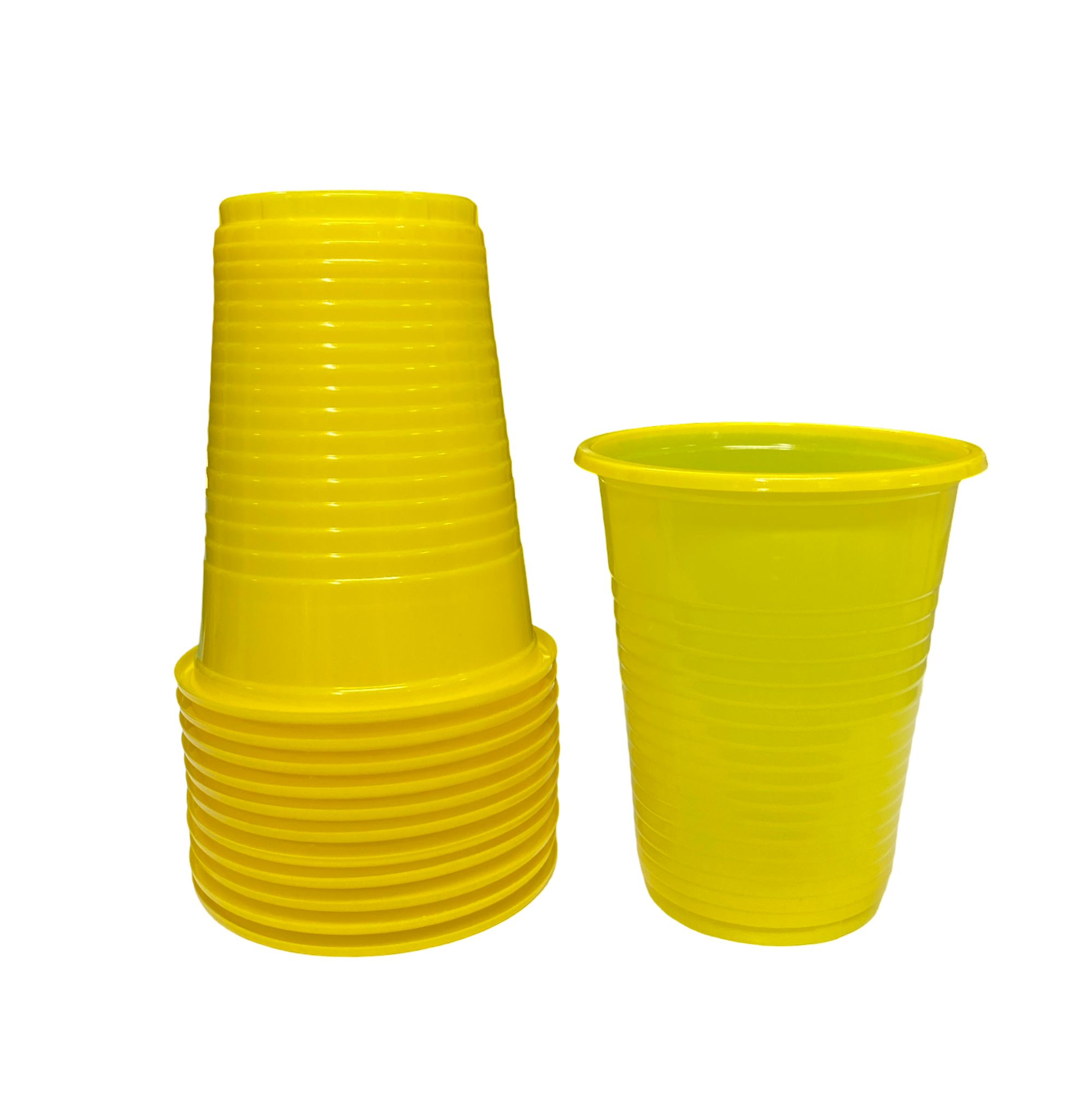 קשת - צהוב כוסות פלסטיק מארז 50 יח