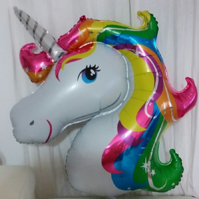 בלון חד קרן מיילר 32" דגם לבן