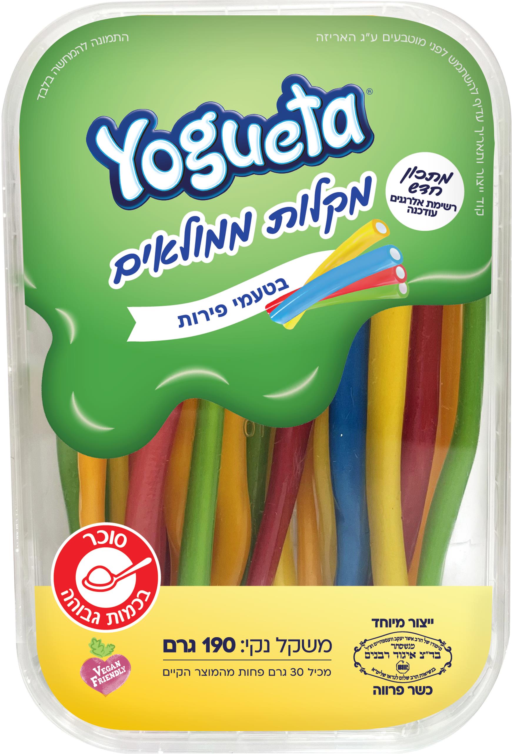 מקלות סוכריות ממולאות פירות 190 גרם