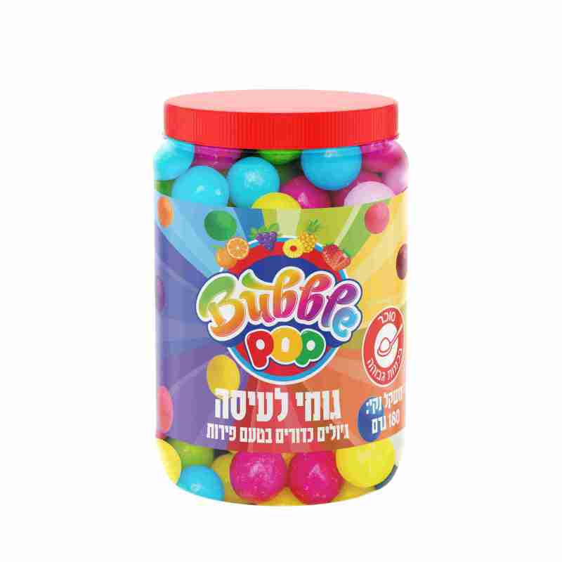 גומי לעיסה כדורים בטעם פירות 180 גרם