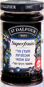 מעדן פרי אוכמניות עם אסאי, 170 גרם .