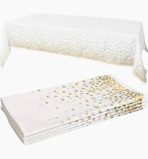 מפה פלנל לבן זהב 1.37x2.74