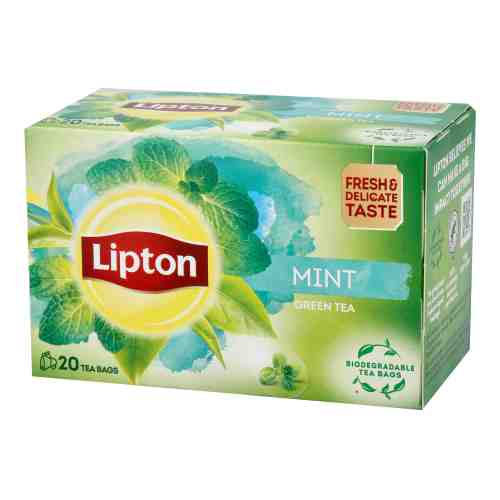 תה ירוק מנטה ליפטון, 20 יחידות