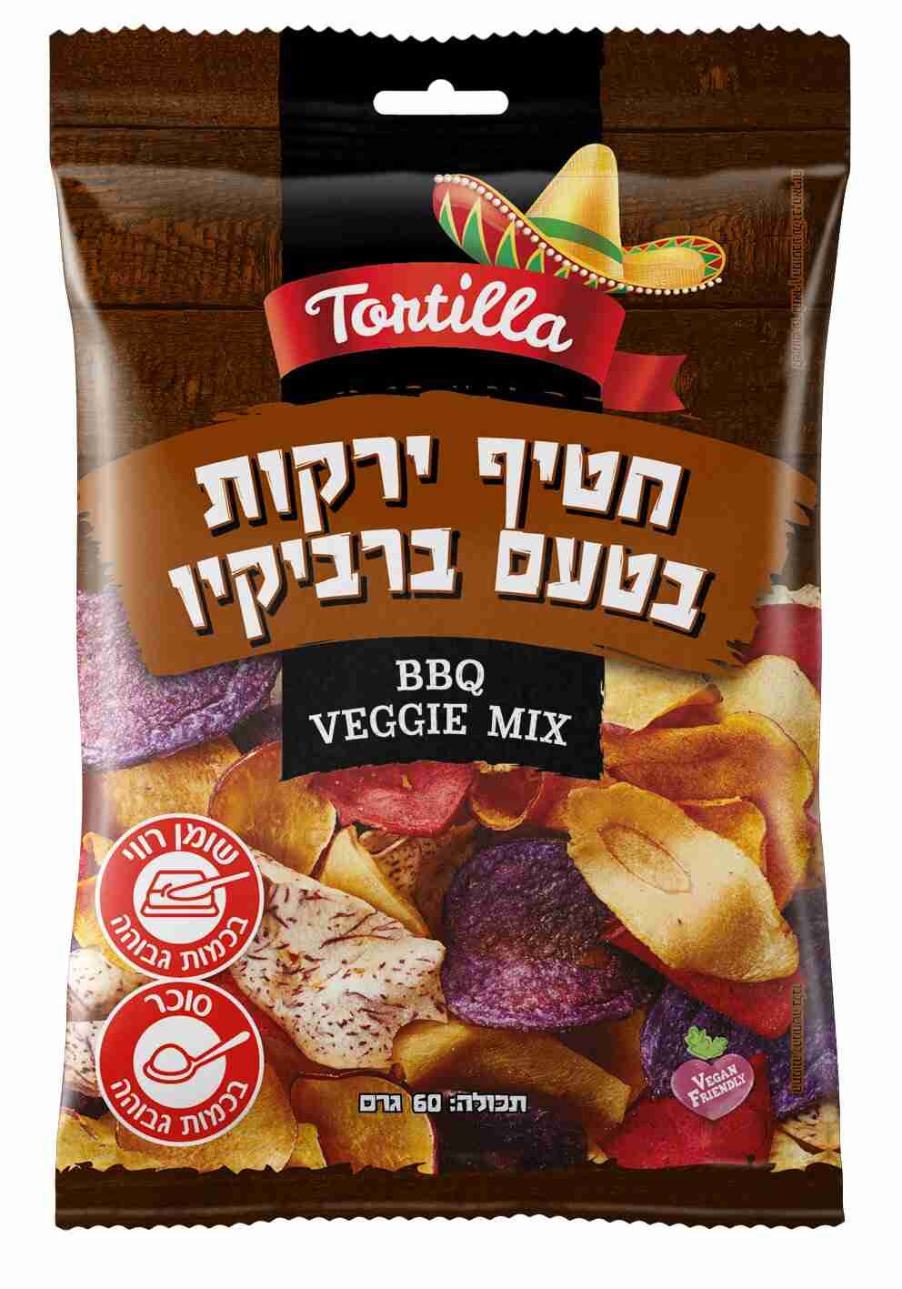 טורטילה צ'יפס ירקות ברביקיו 60 גרם