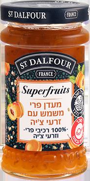 מעדן פרי משמש עם זרעי צ'יה. 170 גרם