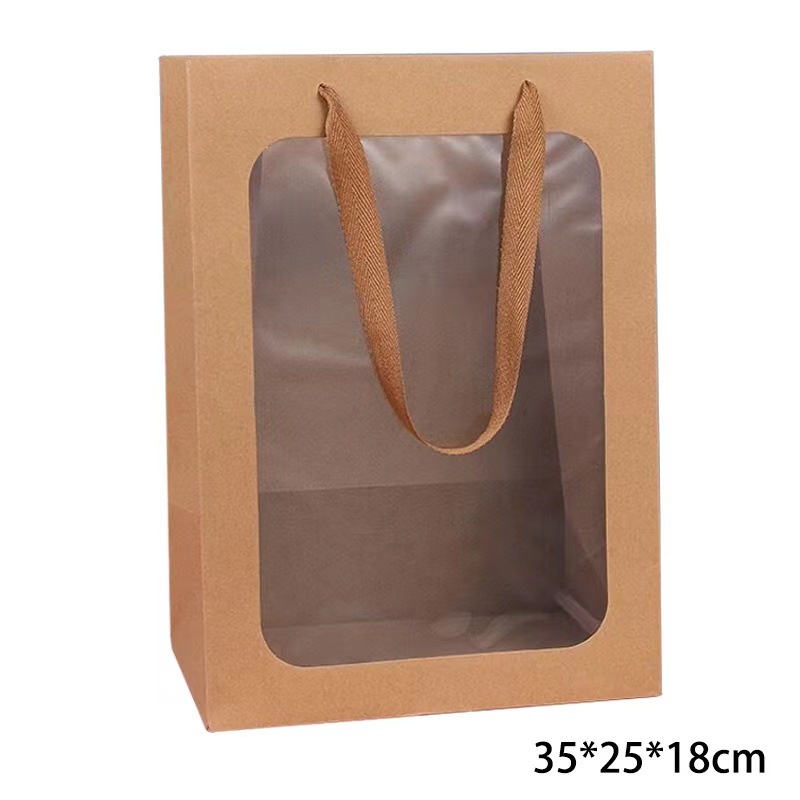 שקית קראפט עם חלון 18*25*35 ס"מ ( 24 )