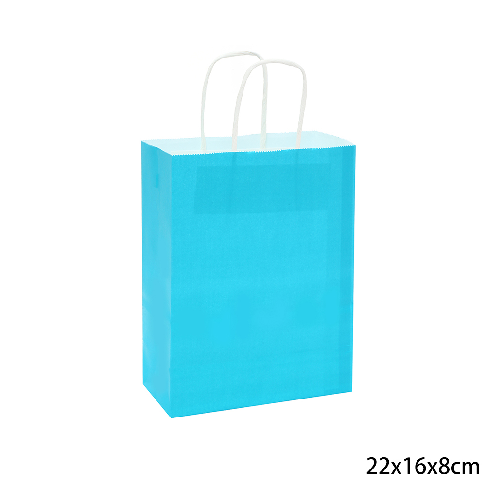 שקית נייר רחבה עם ידית 11*32*25 ס"מ - תכלת ( 24 ) הברקוד על שקית המאסטר