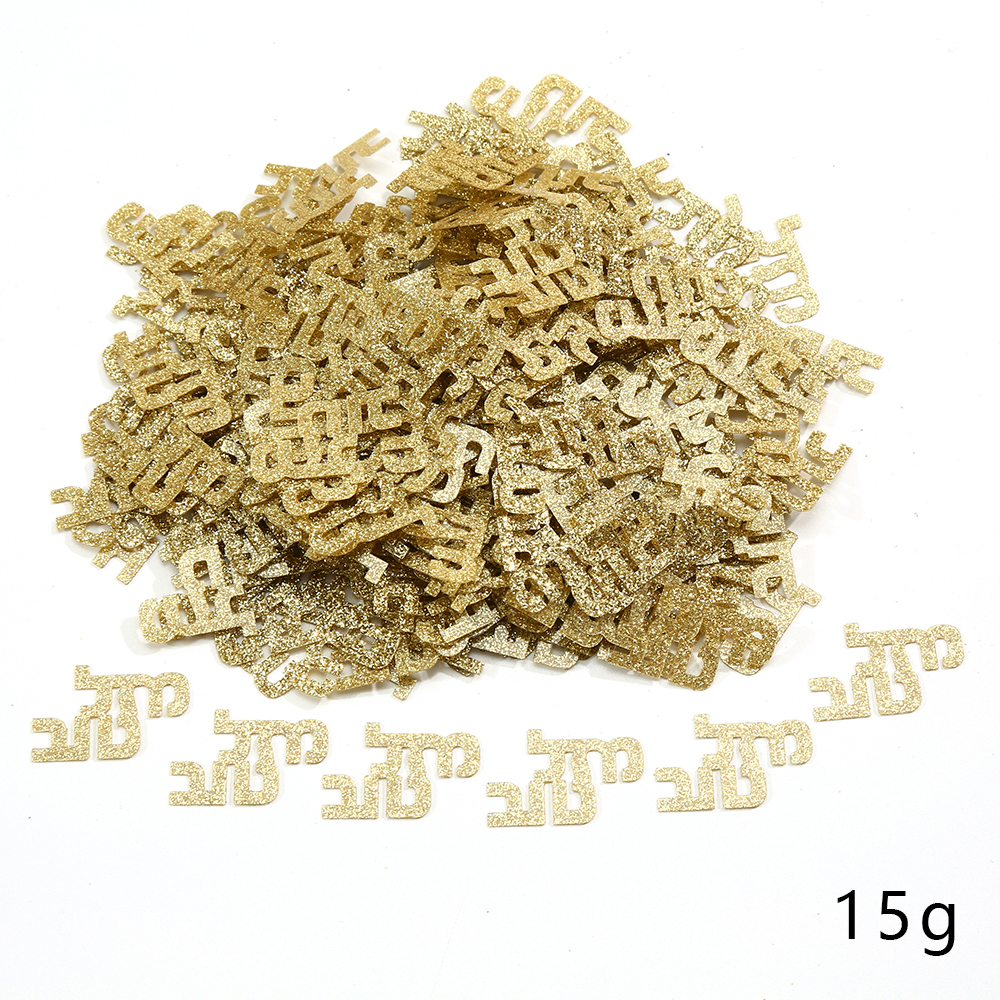 בר מצווה - קונפטי גליטר מזל טוב זהב א-15 גרם ( 24 יח' - 10% הנחה )
