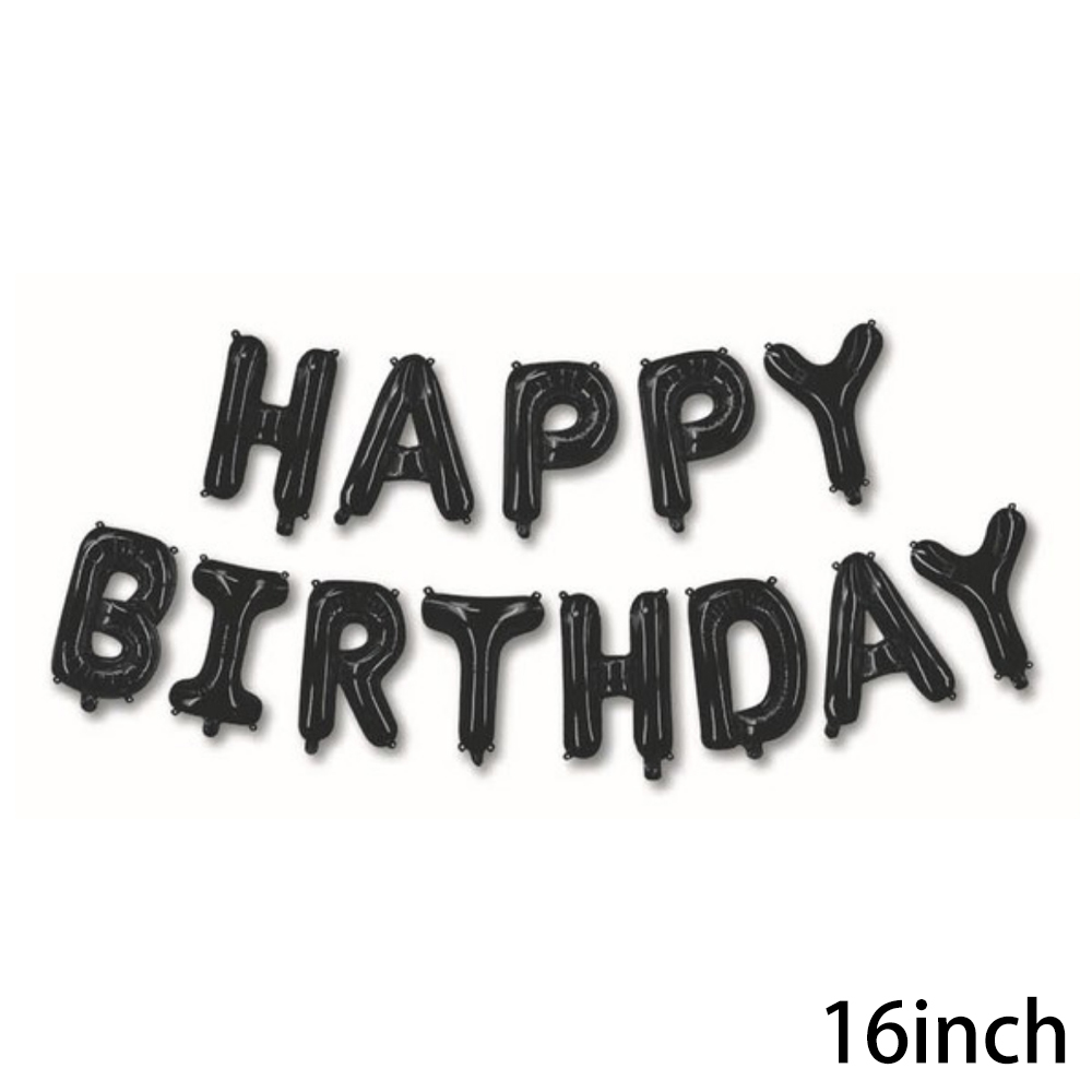 בלוני אותיות שחורים לניפוח עצמי גודל "16 (10) ( 20 יח' - 10% הנחה )